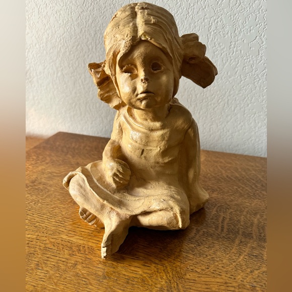 1970 Authentic Dave Grossman 8.5" Tall Original Clay Sculpture of Little Girl - Picture 1 of 4